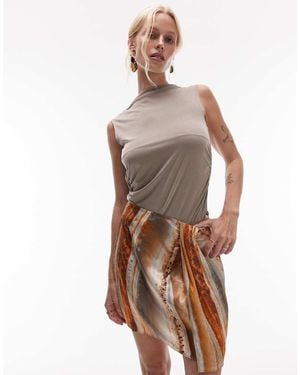 TOPSHOP Sarong Mini Skirt - Multicolour