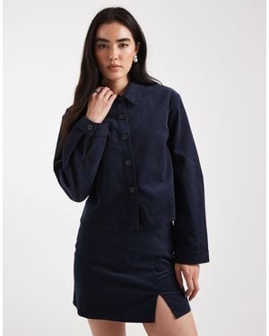 ASOS Cropped Corduroy Shirt - Blue