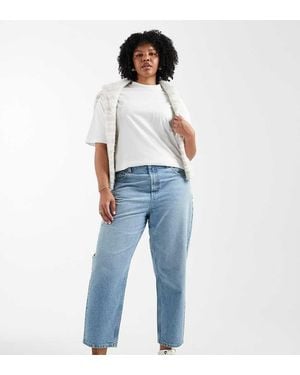 ASOS Asos Design Curve High Rise Relaxed Mom Jeans - Blue