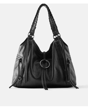 Pull&Bear Tote bag mit ring-detail - Schwarz