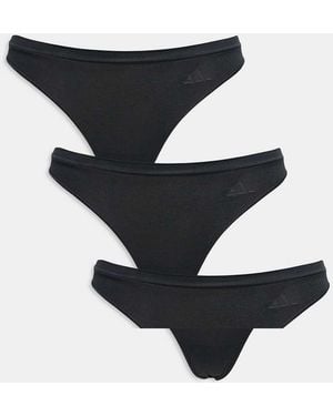 adidas Pack De 3 Tangas Negros Sin Costuras De