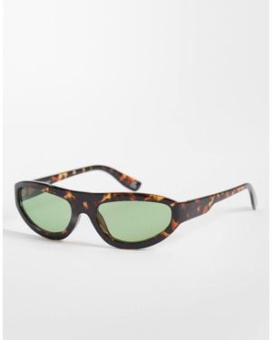 ASOS – ovale sonnenbrille - Grün