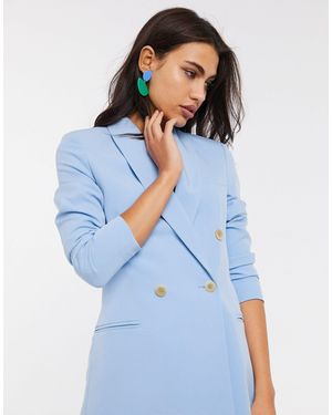 Stradivarius Vestido estilo americana azul