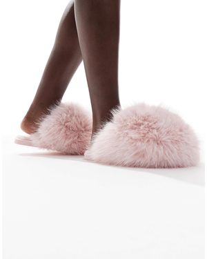 SEQWL – smarties – flauschige puschel-hausschuhe - Pink
