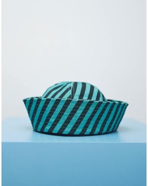 ASOS Cotton Turn Back Boater Hat - Blue