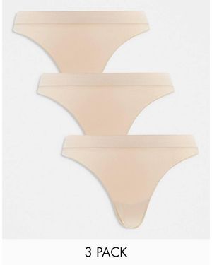 Weekday Pack De 3 Tangas Cat De - Neutro - Blanco