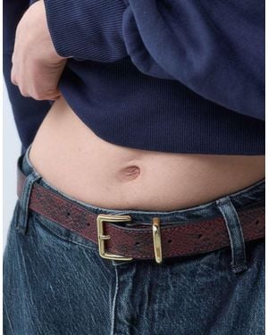 ASOS Waist And Hip Square Buckle Belt - Blue