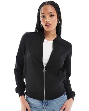 Vero Moda Lightweight Zip Front Bomber Jacket - Black