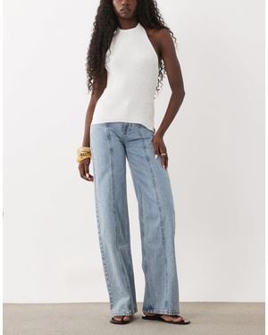 Mango Teen jeans mit geradem schnitt und naht vorn - Blau