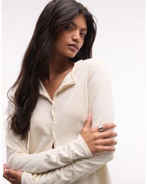 Weekday Slim Fit Jersey Cardigan - Natural