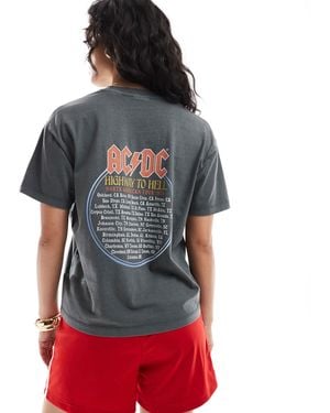 JJXX Boxy T-shirt With Ac/dc Print - Gray