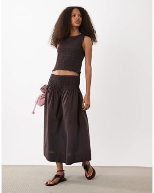 Mango Siros Crinkle Waist Maxi Skirt Co-Ord - White