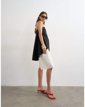 TOPSHOP High Low Bandeau Top - White