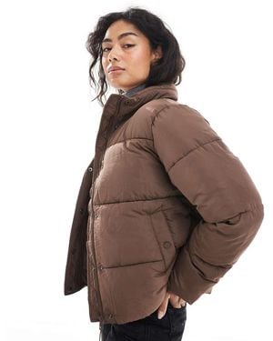 Cotton On Puffer Jacket With Removable Hood - Brown
