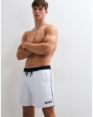 BOSS Badeshorts mit logo-print - Weiß