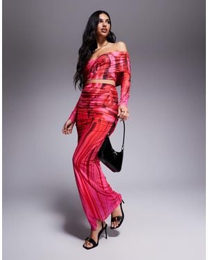 AFRM Bevin Maxi Length Column Skirt - Red