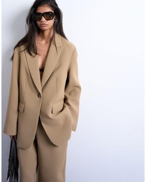 TOPSHOP Oversized Slouchy Blazer - Brown