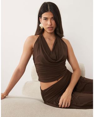 Wanderdoll – jody – cropped-oberteil aus dreilagigem netzstoff - Braun
