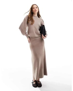 Y.A.S Knitted Maxi Skirt Co-ord - Natural