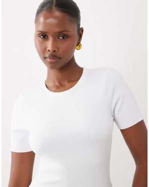 GOOD AMERICAN Body Moldeador Estilo Camiseta De - Blanco