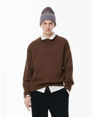 Pull&Bear Maglione Soffice Color Cioccolato - Marrone