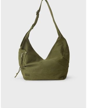 Stradivarius Canvas Shoulder Bag - Green