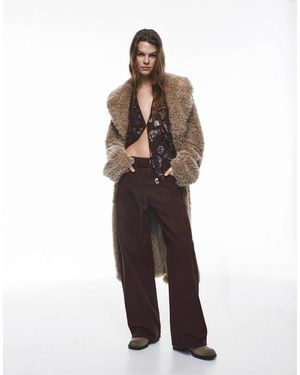 Pull&Bear – weite jeans - Braun