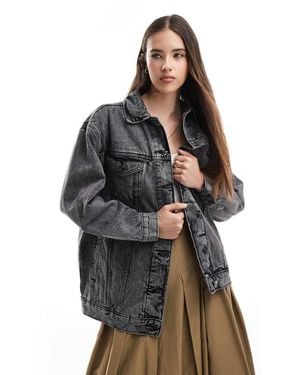 Brave Soul Oversized Denim Jacket - Black