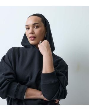 ASOS Asos Design Curve Boxy Hoodie Van Geborstelde Sweatstof - Blauw