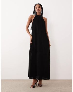 Gina Tricot Vestido Largo Fluido Con Cuello Halter De - Neutro
