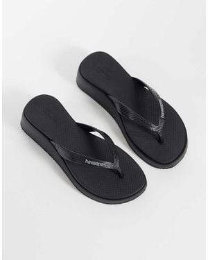 Havaianas High Platform Flip Flops - Black