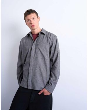TOPMAN Camicia Comoda Testurizzata Sale E Pepe - Grigio