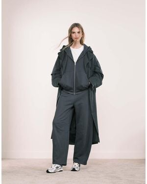 ASOS Joggingbroek Met Wijde Ronde Pijpen En Naaddetails - Grijs