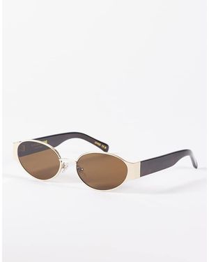 A.Kjærbede Bella Oval Metal Framed Sunglasses - White