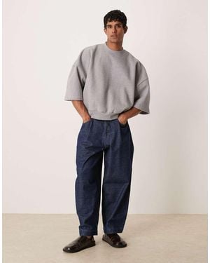ASOS Premium Heavyweight Extreme Oversized Short Sleeve Sweatshirt - Blue