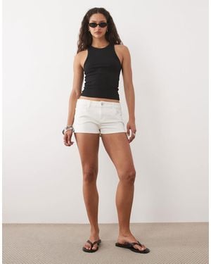Mango Teen Cotton Rich Denim Micro Short - White