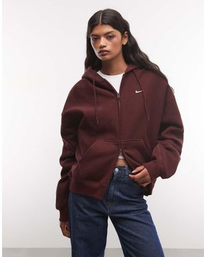 Nike Studio Fleece Heavy-weight Oversized Full Zip Hoodie - Red