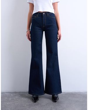 TOPSHOP Pippa Mid Rise Comfort Stretch Flare Jean - Blue