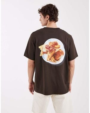 SELECTED X Hotel Amour Heavyweight Oversized T-Shirt With Food Backprint - Black
