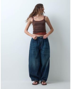 Collusion Xl Balloon Jean With Pleats - Blue