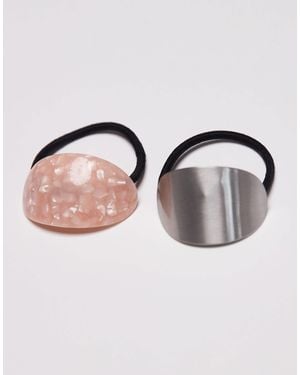 ASOS Pack Of 2 Resin And Silver Hair Cuffs - Multicolor