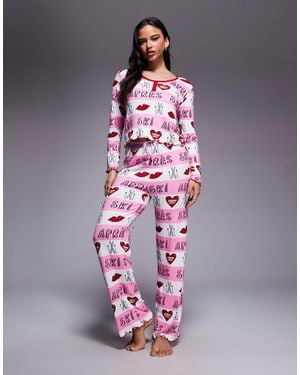 River Island Apres Ski Pajamas - Pink