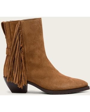 AllSaints – bazely – ankle-boots aus wildleder - Braun