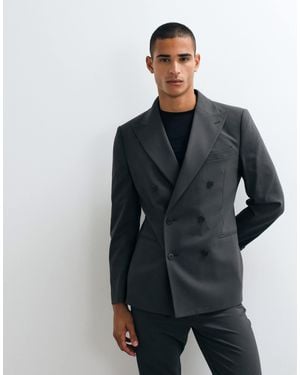 ASOS Schmal geschnittene zweireihige anzugjacke - Schwarz