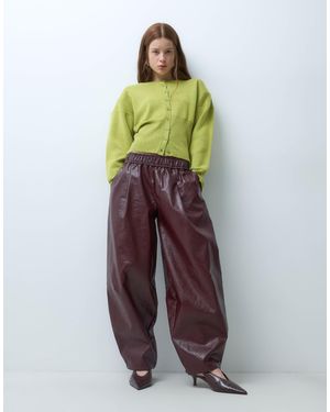 ASOS Petite Tailored Faux Leather Tapered Pants - Green