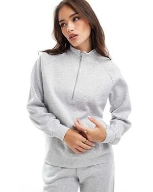 Pieces Sweater Met Halve Rits - Grijs