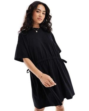 ASOS Smock Tee Mini Dress With Channel Waist - Black