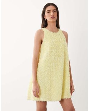 Y.A.S Textured Sleeveless Shift Mini Dress - Yellow