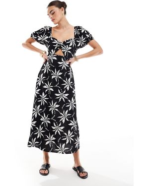 New Look – palm – midikleid - Weiß