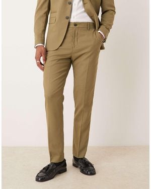 SELECTED Wool Blend Slim Fit Trouser - Natural